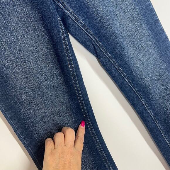 Red Rivet Skinny Jeans Womens 4 Blue Denim Embellished Rhinestones Pocket retro - Picture 2 of 8